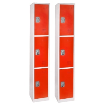 Image for Adir Office 72 In. X 12 In. 3-Compartment Steel Locker Red from HD Supply