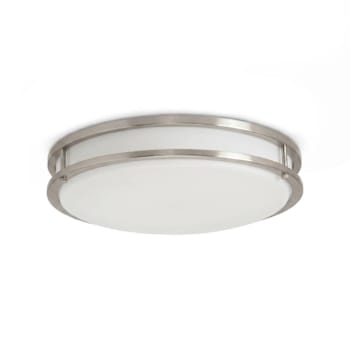 Image for Seasons Carlisle 10-Inch Round 16w Dimmable Integrated LED Flush Mount Light With 3 CCT Selectable In Satin Nickel from HD Supply