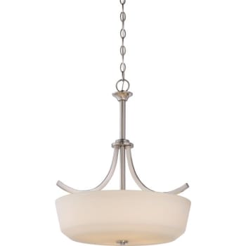 Image for NUVO Lighting® Laguna 19.5 in 4-Light Pendant Ceiling Light w/ Glass (Brushed Nickel/White) from HD Supply