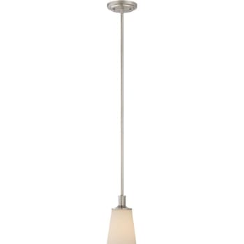 NUVO Lighting® Laguna 5-1/8 in 1-Light Mini Pendant Ceiling Light w/ Glass (Brushed Nickel/White)