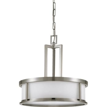 NUVO Lighting® Odeon 17 in 4-Light Pendant Ceiling Light w/ Glass (Brushed Nickel/Satin White)