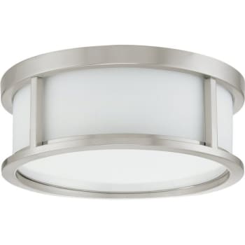 NUVO Lighting® Odeon 13-1/8 in 2-Light Dome Fluorescent Flush-Mount Ceiling Light Fixture (Brushed Nickel)