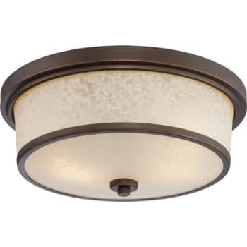 NUVO Lighting® 13 in Outdoor Glass LED Flush-Mount Ceiling Light (Satin Amber)
