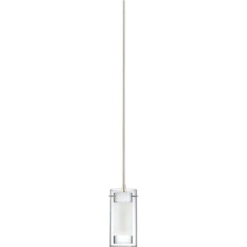 Image for Volume Lighting One-Light Mini-Pendant Brush Nickel White Clear Edge/Outer Glass from HD Supply