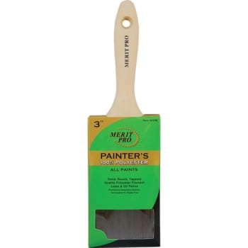Merit Pro 00348 3" Painter's Professional Beavertail Varnish Brush, Package Of 6