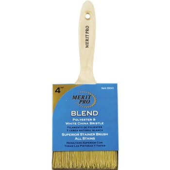 Image for Merit Pro 00041 4" White China Bristle Polyester Stainer Brush, Package Of 6 from HD Supply