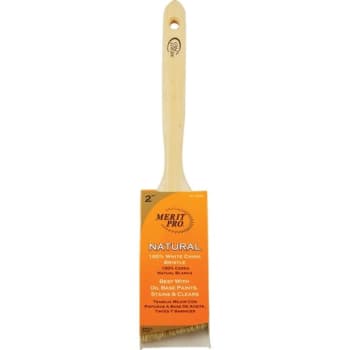 Merit Pro 00363 2" 100% White Bristle Angle Sash Brush, Package Of 12