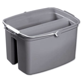 Rubbermaid Commercial 17 Quart Plastic Double Pail Mop Bucket (Gray)