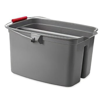 Image for Rubbermaid 17 Quart Plastic Double Pail Mop Bucket (Gray) from HD Supply