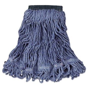 Image for Rubbermaid Commercial Medium Swinger Loop Wet Mop Head (Blue) W/ 5 In Headband (Green) (6-Pack) from HD Supply