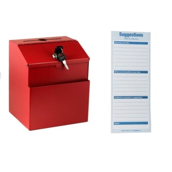 Image for Adir Office Wall Mount Red Steel Locking Suggest Drop Box W/suggest Cards from HD Supply