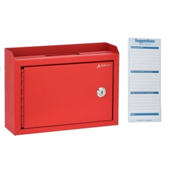 Image for Adir Office Medium Size Red Steel Mp Suggest Drop Box W/suggest Cards from HD Supply