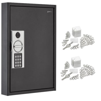 Adir Office 60-Key Steel Hd Digital Lock Key Cabinet Black W/100 Key Tags
