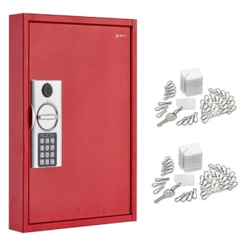 Image for Adir Office 60-Key Steel Hd Digital Lock Key Cabinet Red W/100 Key Tags from HD Supply
