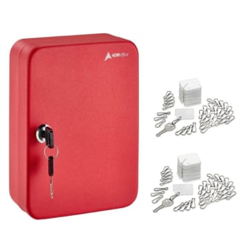 Image for Adir Office Secure Steel 30-Key Cabinet W/key Lock Red W/100 Key Tags from HD Supply