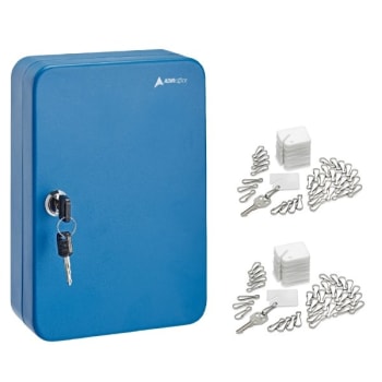 Image for Adir Office 48-Key Steel Cabinet W/key Lock Blue W/100 Key Tags from HD Supply