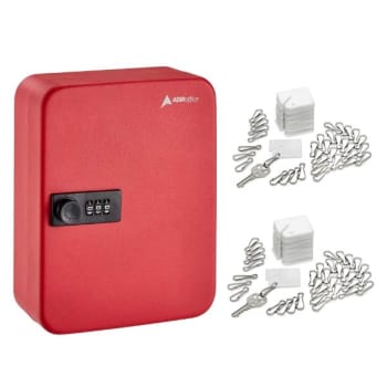Image for Adir Office Steel Heavy-Duty 30-Key Cabinet W/comb Lock Red W/100 Key Tags from HD Supply