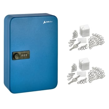 Image for Adir Office Steel Secure 48-Key Cabinet W/comb Lock Blue W/100 Key Tags from HD Supply