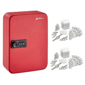 Image for Adir Office 48-Key Steel Secure Key Cabinet W/comb Lock Red W/100 Key Tags from HD Supply