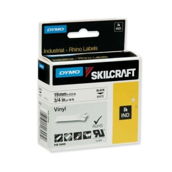 Image for Skilcraft Industrial Rhino Thermal Vinyl Label Tape Cassettes 0.75" X 18 Ft from HD Supply