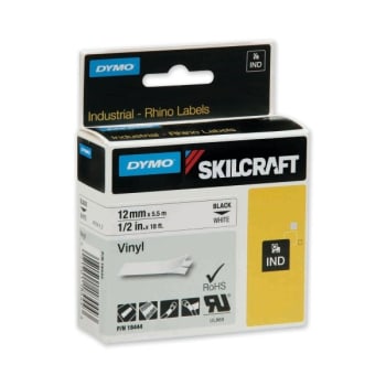 Image for Skilcraft Industrial Rhino Thermal Vinyl Label Tape Cassettes 0.5" X 18 Ft from HD Supply
