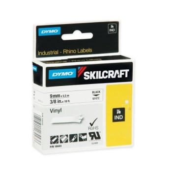 Image for Skilcraft Industrial Rhino Thermal Vinyl Label Tape Cassettes 0.38" X 18 Ft from HD Supply