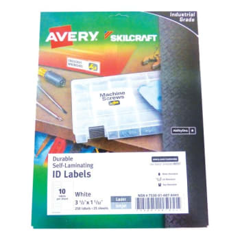 Image for Skilcraft Durable Self Laminating Id Labels 1.03 X 3.5 White from HD Supply
