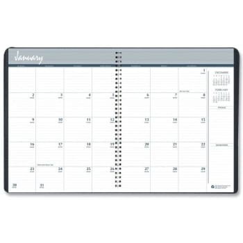 Image for Skilcraft Monthly Planner Wirebound 11 X 8.5 Black Cover Dec-Jan 2022-2024 from HD Supply