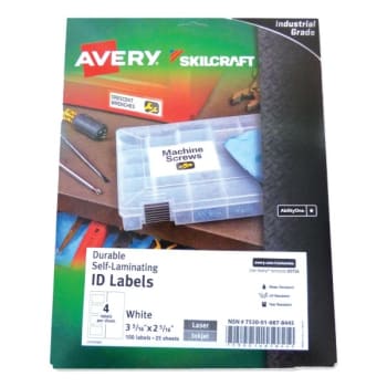 Image for Skilcraft Durable Self Laminating Id Labels 2.31 X 3.31 White from HD Supply