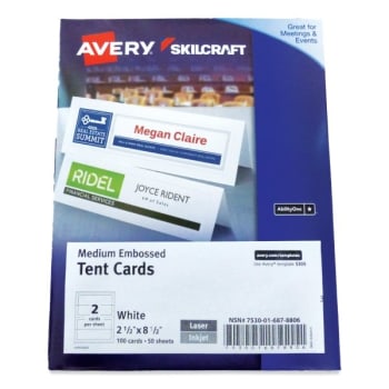 Image for Skilcraft Tent Cards White 2.5 X 8.5 from HD Supply