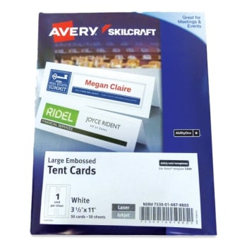 Image for Skilcraft Tent Cards White 3.5 X 11 from HD Supply