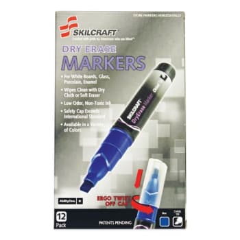 Skilcraft Dry Erase Marker Broad Chisel Tip Blue