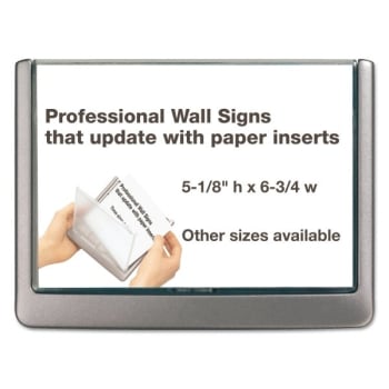 Image for Durable Click Sign Holder For Interior Walls 6.75 X 0.63 X 5.13 Gray from HD Supply