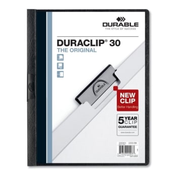 Image for Durable Duraclip Report Cover Clip Fastener 8.5 X 11 Clear/black from HD Supply