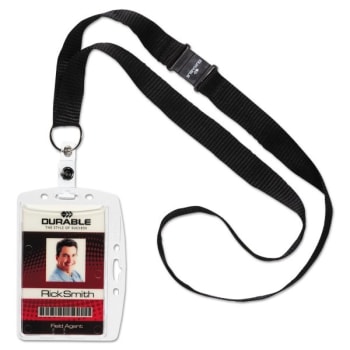 Image for Durable Id/security Card Holder Set Vertical/horizontal Lanyard Clear from HD Supply