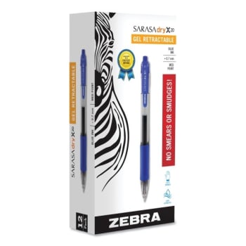 Zebra Sarasa Dry Gel X20 Gel Pen Medium 0.7 Mm Blue Ink/ Barrel