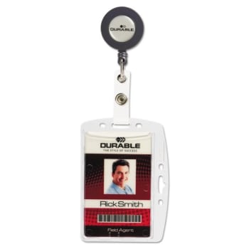 Durable Id/security Card Holder Set Vertical/horizontal Reel Clear