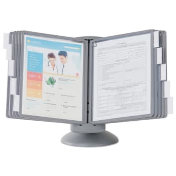 Durable Sherpa Motion Desk Reference System 10 Panels Gray Borders