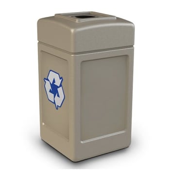 Image for Commercial Zone Polytec™ Recycling 42-Gal Square Mixed Recycling Lid Beige from HD Supply
