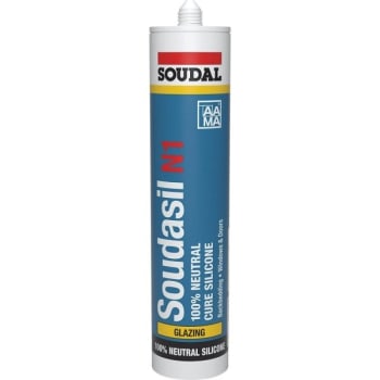 Soudal N1 Silicone Sealant White 10.1 Ounce Cartridge Pack Of 3