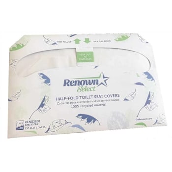 Renown Half-Fold Toilet Seat Paper Cover-Recycled Case Of 20