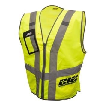 212 Performance Safety Vest Hi-Viz Yellow Single Pack Inner Pocket Ansi 2 Medium
