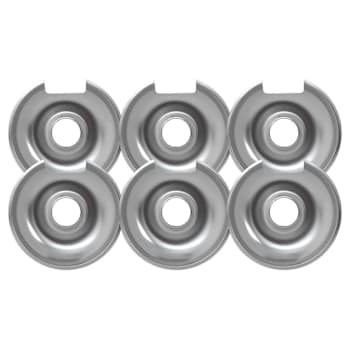 Universal 8" Chrome Drip Pan, Package Of 6