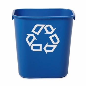 Rubbermaid Commercial Deskside Wastebasket Recycling Small 14 Qt Blue