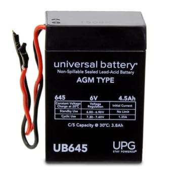 Universal Power Group 6-Volt 4.5 Ah Wl Terminal Sealed Agm Rechargeable Battery