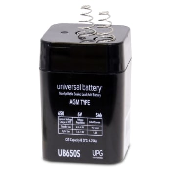 Image for Universal Power Group 6-Volt 5 Ah S2 Terminal Sealed Agm Rechargeable Battery from HD Supply