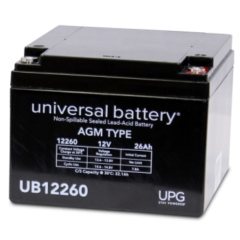 Image for Universal Power Group 12-Volt 26 Ah I2 Terminal Sealed Agm Rechargeable Battery from HD Supply
