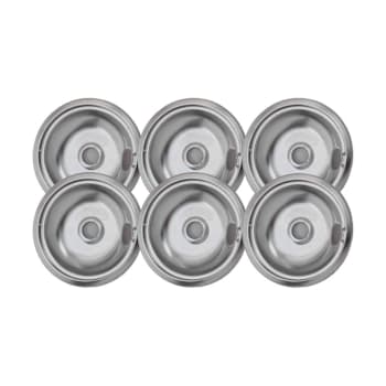 Universal 8" Chrome Drip Bowl, Package Of 6
