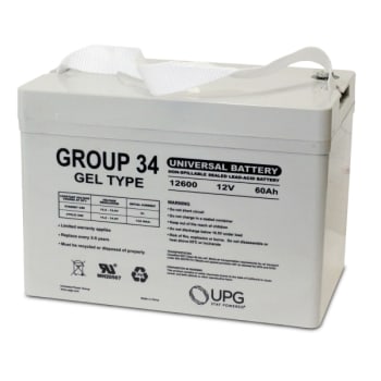 Image for Universal Power Group 12-Volt 60 Ah I6 Terminal Sealed Gel Battery Group 35 from HD Supply