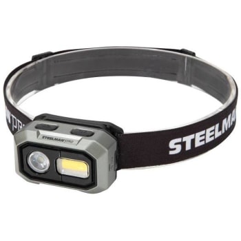Steelman Pro 300 Lumen Motion-activated Led 3xaaa Headlamp Gray Black